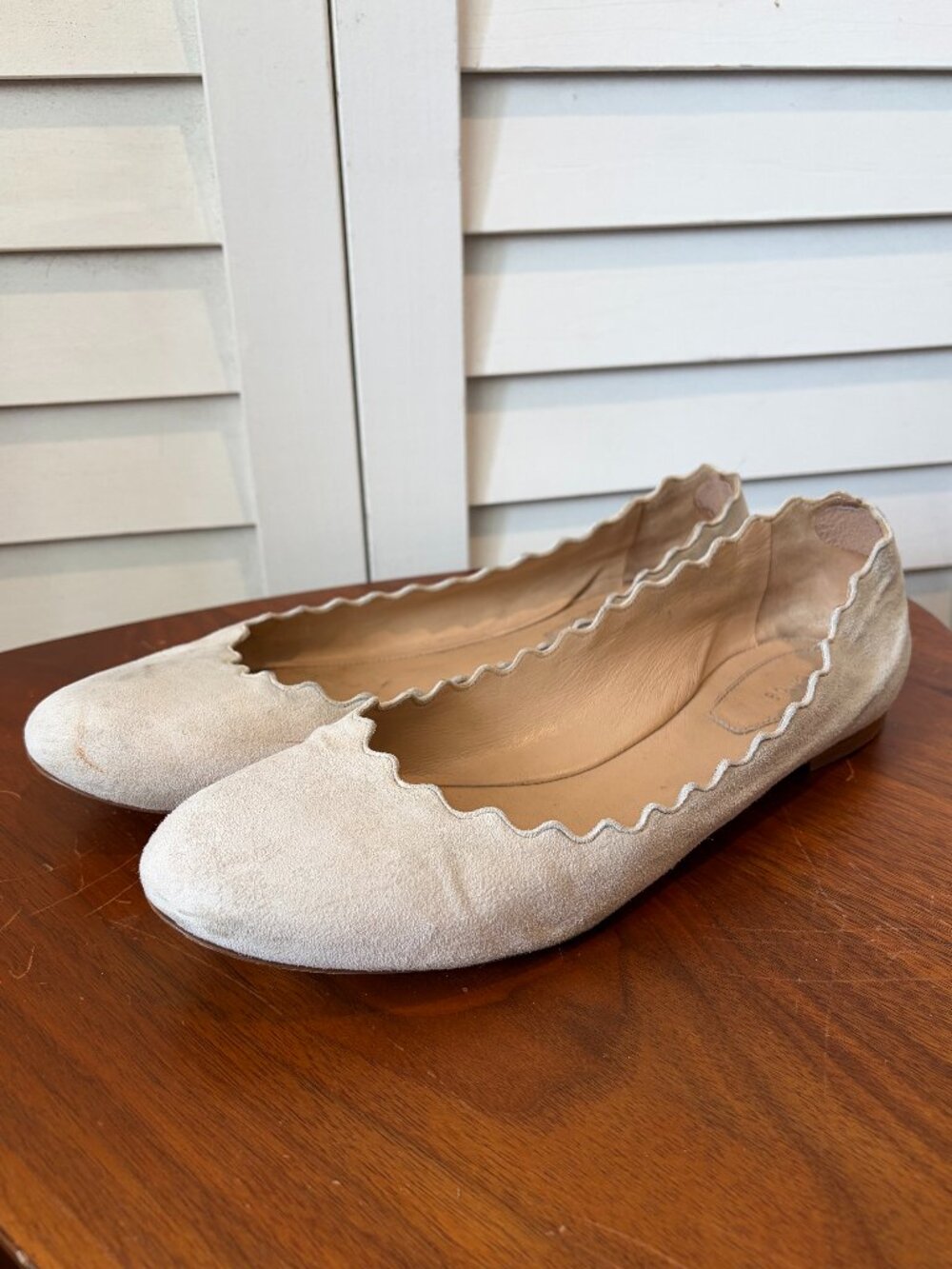 Chloe “Lauren” Ballerina in Suede Kidskin Flat!